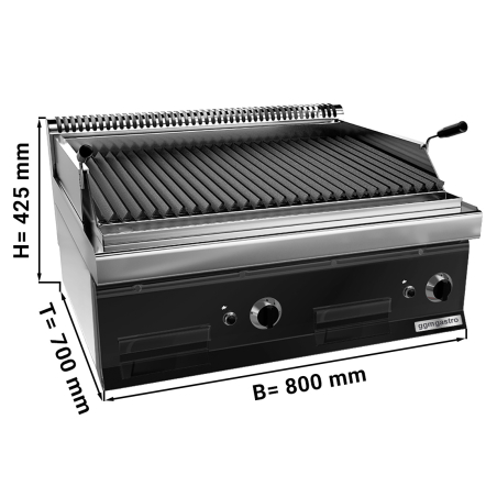 Гриль лавовий газовий (14 кВт) - можливість нахилу решітки GGM Gastro - 1