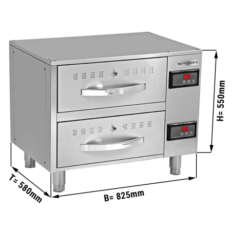 Теплова шафа з 2 шухлядами - 0,82 m - GN 1/1 GGM Gastro - 1