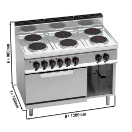 Плита електрична, 6 конфорок (15,6 кВт) + шафа духова електрична (7,5 кВт) GGM Gastro