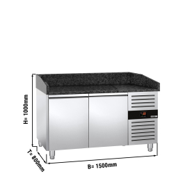 Холодильний стіл для піци PREMIUM - 1,5 x 0,8 m - 2 скляних дверей GGM Gastro