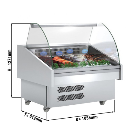 Витрина для рыбы - 1,03 x 0,91 m GGM Gastro - 1