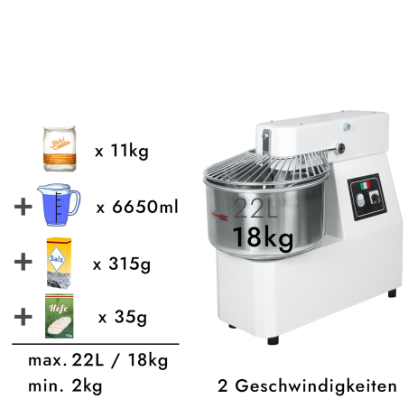 Тестомес (объём: 22 л/18 кг-2 скорости) GGM Gastro - 3