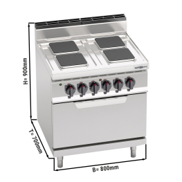 Плита електрична, 4 конфорки (10,4 кВт) + шафа духова електрична (7,5 кВт) GGM Gastro