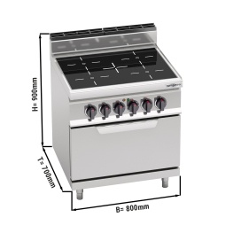 Плита інфрачервона, 4 конфорки (12,8 кВт) + шафа духова електрична (7,5 кВт) GGM Gastro