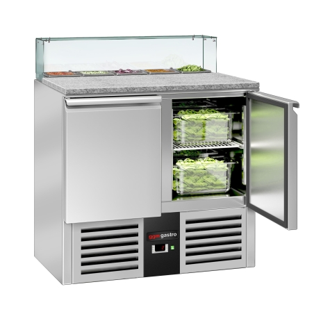 Холодильний стіл для піци зі скляною вітриною PREMIUM 0,9 x 0,7 m / 2 двері / 240 л GGM Gastro - 3