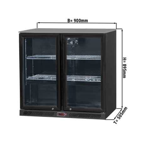 Холодильник барний - 0,9 m - 220 Л - 2 скляних дверей GGM Gastro - 1