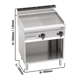 Поверхня жарова газова - гладко-рифлена (13,8 кВт) GGM Gastro