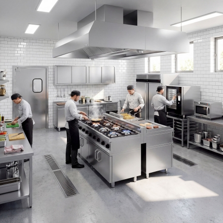 Холодильный стол с бортом ЕСО - 1,8 x 0,7 m / 3 двери GGM Gastro - 13