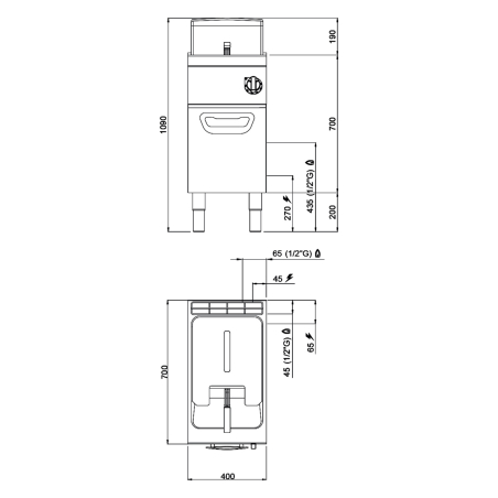 Фритюрниця газова 18 літрів (14 кВт) GGM Gastro - 3