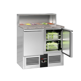 Холодильний стіл саладетта PREMIUM 0,90 m x 0,70 m / 2 двері / 240 л GGM Gastro