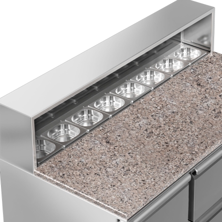 Холодильний стіл саладетта PREMIUM -1,37 m x 0,70 m /3 дверцята / 400 л GGM Gastro - 8