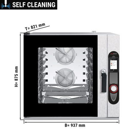 Пароконвектомат (сенсорный экран / держатели для контейнеров 7x GN 1/1 / функция самоочистки) GGM Gastro - 1