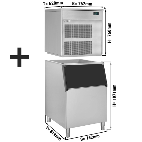 Льодогенератор лускатого льоду - 390 kg / 24 h - з контейнером GGM Gastro - 1