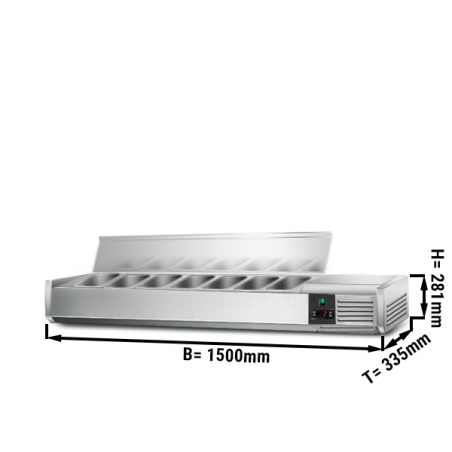 Настольная холодильная витрина PREMIUM 1,5 x 0,34 m - для 7x 1/4 GN GGM Gastro - 1
