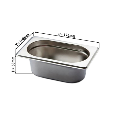 Гастроёмкость GN 1/9 - глубина: 65 мм GGM Gastro - 1