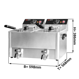 Фритюрниця 8+8 літрів GGM Gastro