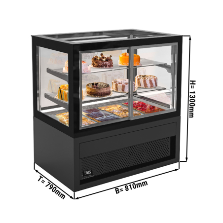 Вітрина холодильна - 0,81 x 0,79 m - 370 Л - з 2 полиціми GGM Gastro - 1