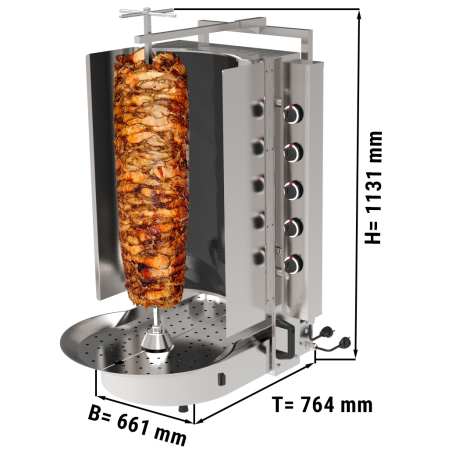 Гриль для шаурми - 10 нагрівальними елементами - з жаростійким склом - max. 90 kg GGM Gastro - 1